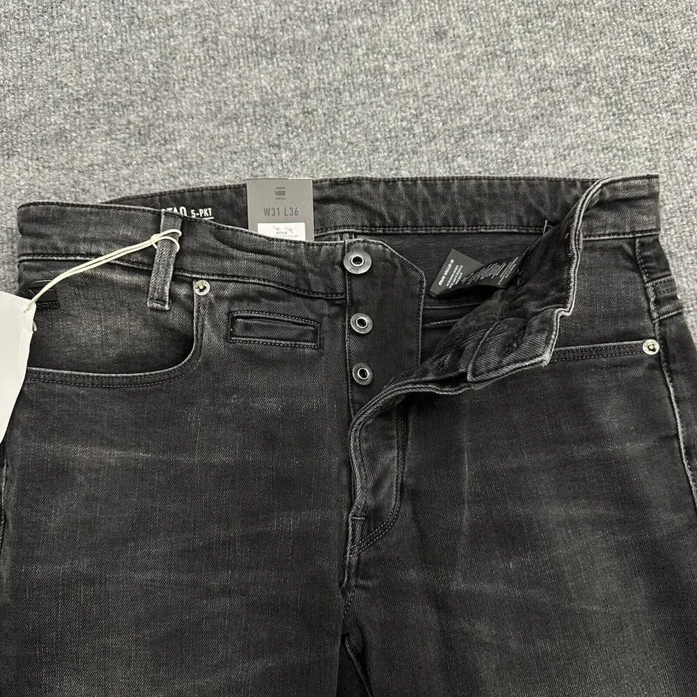 G-STAR RAW Denim D-STAQ 5-PKT SLIM Flint Gray Straight Jeans Size W31 L36